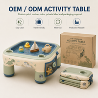 Table d'eau gonflable pour enfants avec support en PVC à quatre pieds, bureau de jeu 4-en-1 pour tout-petits pour blocs, activités artistiques et collations, personnalisation de la marque
