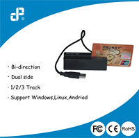 Lecteur de bande magnétique de carte à puce le plus petit de haute qualité 3 pistes Interface USB/TTL/RS232 Compatible Windows/Android/Linux POS