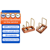 Porte-serviettes personnalisé minimaliste en noyer et laiton pour ornement de table de salle à manger de style ferme