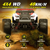 Coche RC a Escala 1:18, 30 km/h, 4WD, 6 Canales, Impermeable, Derrape, Todoterreno, Alta Velocidad, Control Remoto de 80 m con Batería AA para Adultos