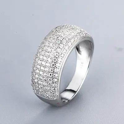 Wholesale Custom Fashion Designed 925 Sterling Silver Irregular Black Crystal Zircon Iced Out Vintage Ring For Men Women