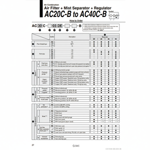การรวมกันของลม AC30C-03CE1-B ชิ้นส่วนนิวเมติก SMC - Product Image 1