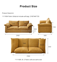 111190 Quanu Nouvelle Arrivée Canapé Nuage Lavable pour Petits Espaces, Canapé Droit Deux Places en Tissu Amovible, Mobilier de Salon