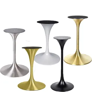 Modern Design Furniture Gold Color marble Dining Table coffee shop metal leg Hotel Stainless Steel Table Base Tulip table leg