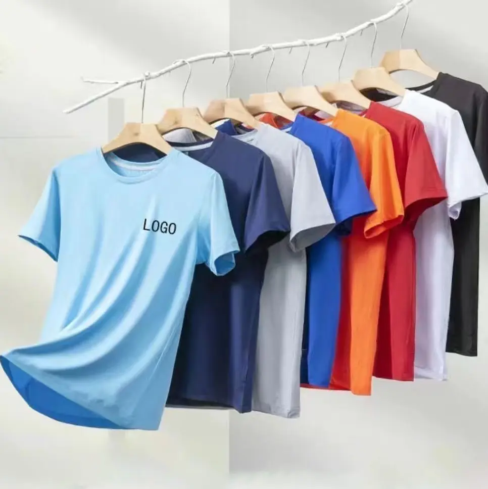 Venta al por mayor liso en blanco logotipo personalizado Impresión de secado rápido camisa de diseño adultos niños hombres camisetas de poliéster