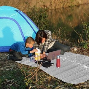 Tapis de sol en aluminium pour l'extérieur, résistant à l'humidité, 2x1,5 m, rectangulaire, pour dormir, pique-nique, camping, couleur argent - Product Image 2