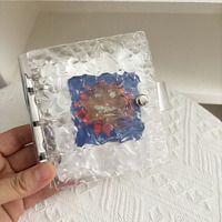 Kpop Acryl-Sammelmappe mit 6 Ringen, Loseblatt-Hardcover, Wasserwellen-Design, Fan-Idol-Album, Star-Sammelbuch für DIY