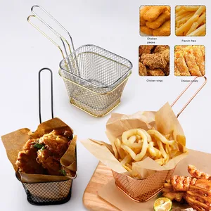 Vendita calda cesto quadrato Mini fritto cesto di patatine fritte olio di pollo fritto filtro per patatine fritte cesto per patatine fritte - Product Image 2