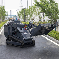 Chargeuse compacte sur chenilles avec accessoire de tranchage, machine hydraulique pour le creusement de canalisations et les travaux de construction