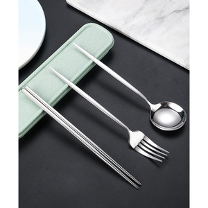 Portable Stainless Steel Cutlery Set Spoon Fork Chopsticks <b>Flatware</b> for Travel Camping Dinnerware Utensil with Box - Product Image 6