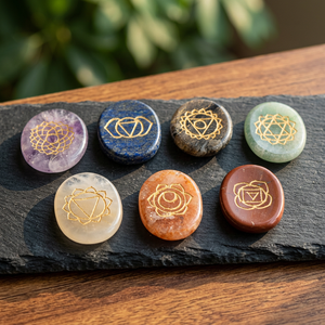 Supplier of <b>Chakra</b> Engraved Worry Oval <b>Set</b> : <b>Chakra</b> Engraved Worry Oval <b>Set</b> for Sale - Product Image 3