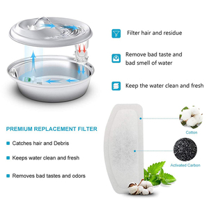 Fontaine à eau pour animaux de compagnie, v, en acier inoxydable, pour chats et chiens, filtre à eau, vente en gros - Product Image 5