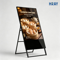 Exhibidor de Menús Digital de Pie HRAY para Interiores con Marco de Aluminio, Varios Tamaños Disponibles para Información Comercial, OEM/ODM Disponible