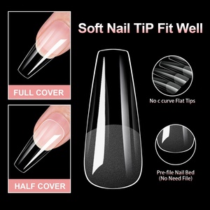 Extensions d'ongles en acrylique à motif carré français, demi-couverture, 100 pièces pour application sur les doigts - Product Image 5