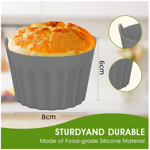 Moule à cupcakes en silicone antiadhésif, moule à muffins, moule à gâteaux, accessoires pour friteuse à air, ramequins, ustensiles de cuisson - Product Image 2