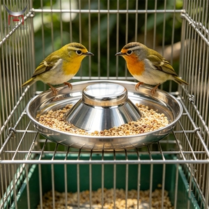 ชามอาหารสแตนเลสสำหรับนกแก้ว <span class=keywords><strong>นก</strong></span>ค๊อกคาเทล <span class=keywords><strong>นก</strong></span>พีโอนี <span class=keywords><strong>นก</strong></span>เปลือกหอย ของใช้สำหรับ<span class=keywords><strong>นก</strong></span> - Product Image 1