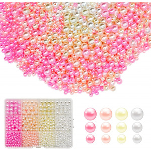 Perlas sueltas de resina plástica redonda de 4/6/8/10mm, color blanco puro, para hacer pulseras, 1320 piezas, caja de 12 compartimentos, DIY - Product Image 3