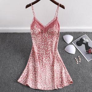 Sexy Ice Silk <b>Slip</b> <b>Dress</b> With Straps One Size For Home Wear Women Sleepwear Summer 2023 - Product Image 3