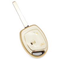 Étui de protection intégral antichoc et anti-rayures en TPU souple à 3 boutons pour télécommande de clé de voiture avec ligne dorée