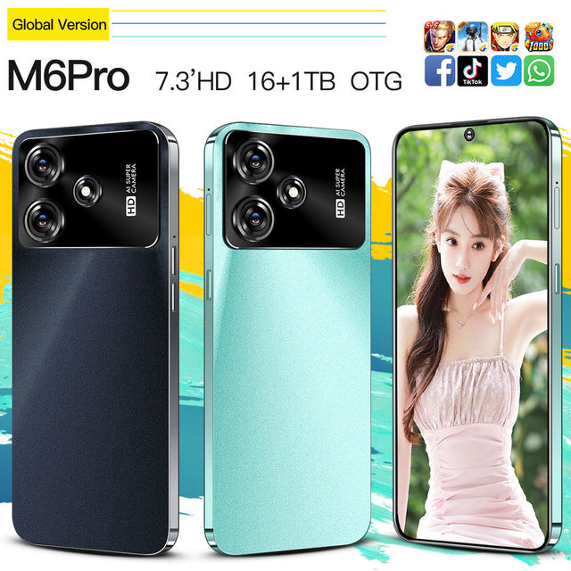 Original 5G Smartphone M6 Pro Brand New Gaming Mobile Phone Smart Phone I15 14 16G 1T Cheap Telephone Telefon Inteligente