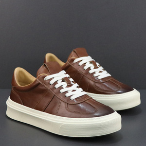 Calzado Deportivo Negro Casual con Cordones, Ligero, para Primavera, Otoño y Verano, con Suela de Goma Gruesa y Amortiguación, de Cuero Genuino, Gran Venta - Product Image 1