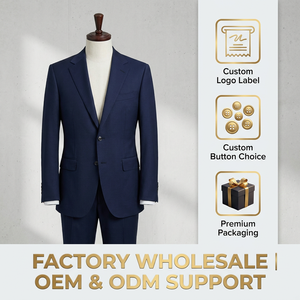 Costume deux pièces formel pour <span class=keywords><strong>homme</strong></span> grande taille avec logo personnalisé, nouveau style tissé respirant en polyester, faible MOQ, pour réunions d'affaires - Product Image 5
