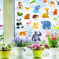 Autocollants en silicone imperméables, thème animaux de dessin animé, livre d'autocollants en gelée réutilisables, livre d'activités de voyage pour enfants