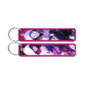 500 Styles Stock Superhero Hero <strong>Spiderman</strong> Deadpools Key Tag Jet Embroidery Fabric Woven Lanyard Keychain for Fashion Key <strong>Ring</strong> - Product Image 5