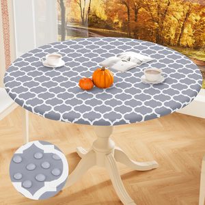 Vòng được trang bị tableclotwith đàn hồi cạnh, 100% không thấm nước dầu bằng chứng nhựa bảng bìa, Vinyl flannel được hỗ trợ bảng vải - Product Image 1