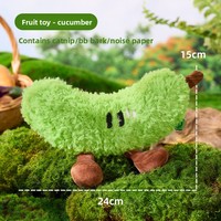 Nouveau Jouet à Mâcher pour Chats et Chiens, Série Fruit Pastèque, Sonore, à la Catnip, Anti-ennui et pour le Nettoyage des Dents