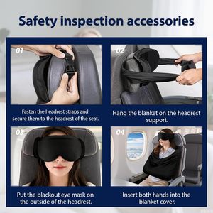 Masque de sommeil noir pliable et portable pour les yeux, avec housse de repose-tête anti-bruit et pochette de rangement zippée - Product Image 2