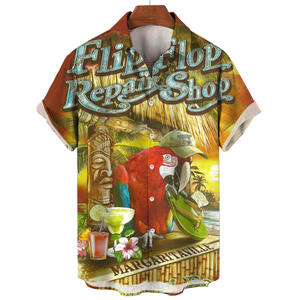 Nuova Camicia Hawaiana da Uomo 2024, Traspirante con Stampa Floreale e <span class=keywords><strong>Erba</strong></span> in 3D, Vestibilità Comoda - Product Image 1