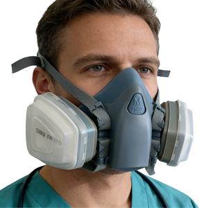 Máscara Respiratoria de Silicona 7502, Antigás, Media Cara, <span class=keywords><strong>con</strong></span> Doble <span class=keywords><strong>Filtro</strong></span> - Product Image 1