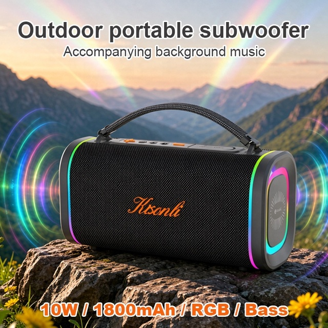 2026 New Product K37 Portable for 5.4 Speaker 10W Output 1800mAh Battery Deep Bass RGB LED Light TF Card USB