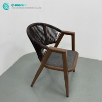 Chaise de salle à manger moderne et minimaliste en aluminium et rotin, confortable pour jardin, patio, parc et espaces extérieurs