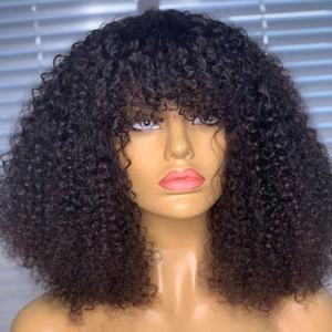Kinky Curly Bob <b>Wig</b> 180% Density Virgin Human Hair Curly Bob <b>Wig</b> for <b>Black</b> Women - Product Image 2