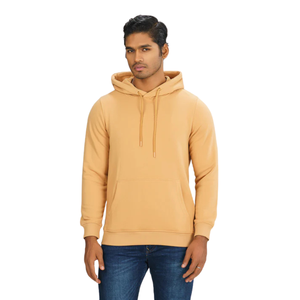 Sweat-shirt à capuche décontracté uni pour homme, coupe oversize, 410g, épais, hiver, épaules tombantes, teinture unie, OEM ODM - Product Image 1