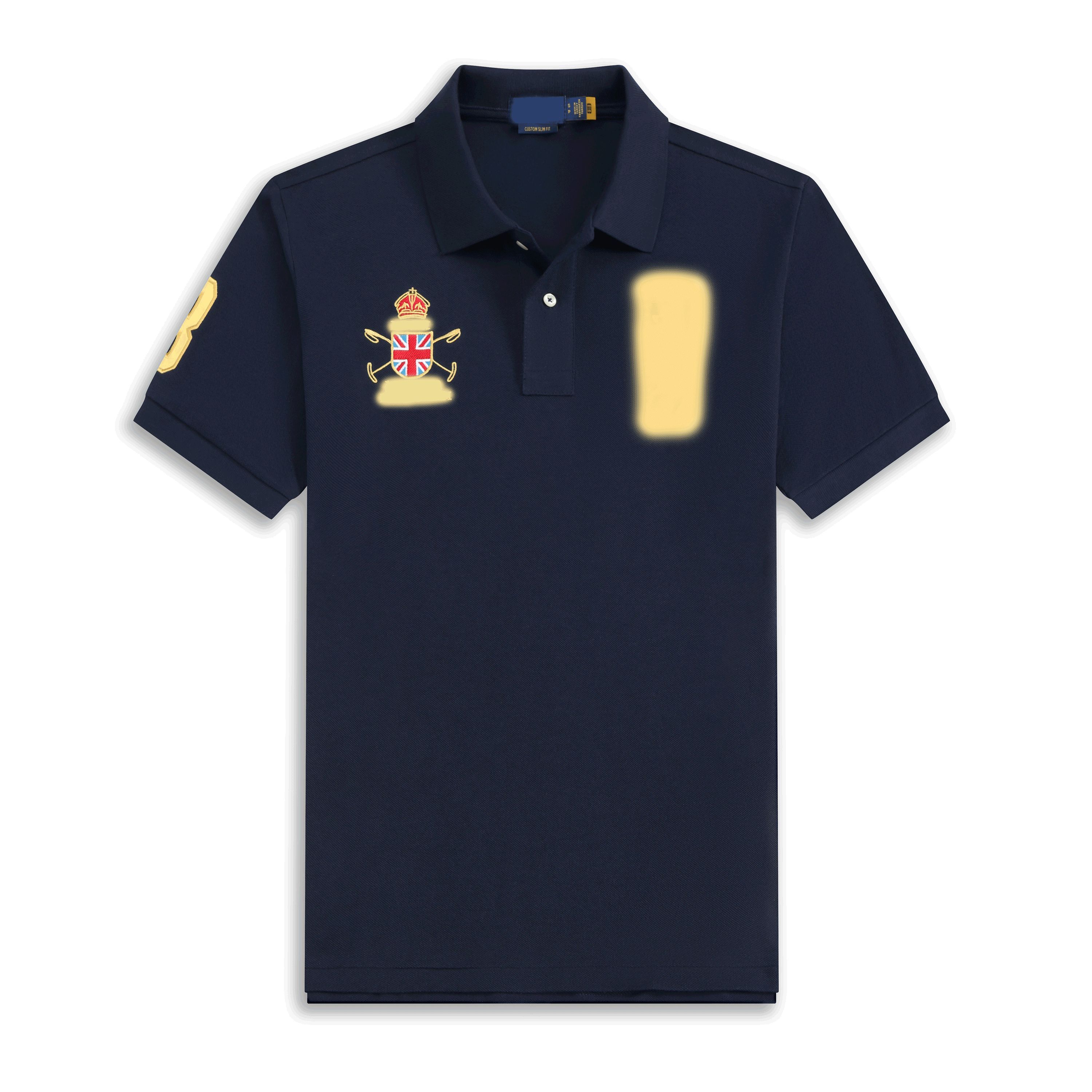 Bleu marine avec logo RL jaune