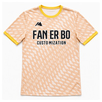 Seragam Tim Sepak Bola Pria Custom, Jersey Pendek, Ringan, Bernapas, Bahan Polyester Jacquard Anti-Bakteri, Cepat Kering