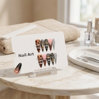 Faux ongles à presser faits main C714, forme amande, à coller, imprimé léopard rose gris métallisé, style européen pour femmes