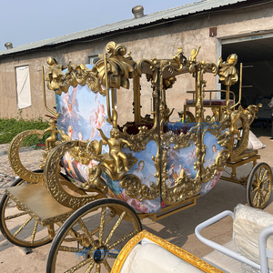 Prix de gros : Chariot de mariage électrique à quatre roues, de style européen, personnalisable, de haute qualité, avec sculpture, type calèche royale - Product Image 2