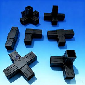 Connecteurs carrés en aluminium de 25 mm, noirs et blancs, connecteurs d'angle en plastique pour tubes carrés 20x20 - Product Image 2