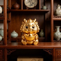 Figurine de dragon chinois en bronze personnalisée BZY tenant un lingot d'or, statue de créature mythique, décoration de richesse, vente en gros B2B