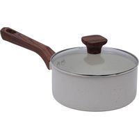 Casseroles et poêles modernes en aluminium antiadhésif avec manche en bois peint, granit et fer pour la cuisson à l'induction, logo personnalisé, artisanat forgé