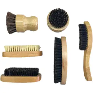 High Quality Wooden Beard Detangling Brush Natural Bristles Facial Mustache Comb For Men