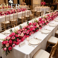 Chemin de table en fleurs artificielles en soie de haute qualité Oler Luxury pour la décoration d'allées de mariage et d'événements