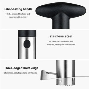 Cortador de Frutas de Acero Inoxidable, Utensilio de Cocina, Entrega Rápida, Descorazonador, Rebanador y Pelador de Piña (Venta al Por Mayor, 1 Unidad) - Product Image 4