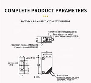 Hete Rode Led ED30-D30C4 Fotosensor E3zd62 Npn Npn Foto-Elektrische Retroreflectieve Nabijheid Diffuse Type - Product Image 3