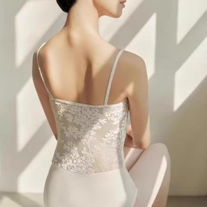 Camisola de Encaje Blanco para Mujer, de Nailon y Elastano, para Verano, Gimnasia, <span class=keywords><strong>Danza</strong></span>, Ballet, Leotardo, Mallas, Yoga - Product Image 2