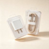 Boîte d'emballage blister pour kit de chargeur de voiture, boîte en plastique transparente à clapet, plateau d'insertion pour câble de données et accessoires de chargeur de voiture, boîte de présentation